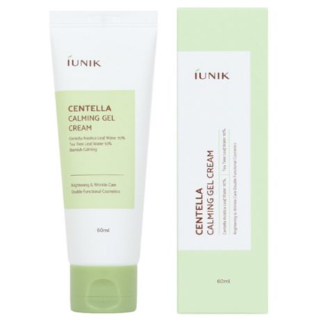 IUNIK Centella Calming Gel Cream Успокаивающий гель-крем для кожи лица с центеллой азиатской и чайным деревом, 60 мл