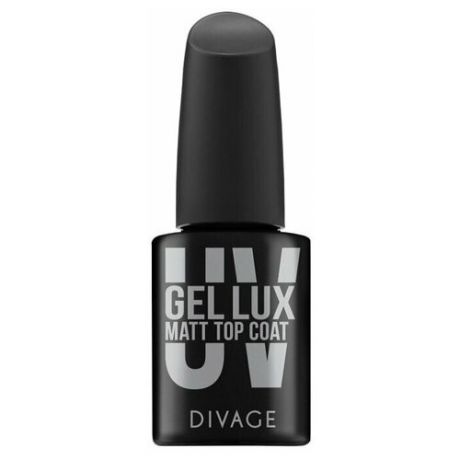 DIVAGE Верхнее покрытие UV Gel Lux Matt Top Coat, прозрачный, 12 мл