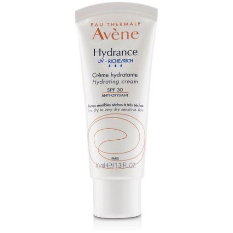 AVENE Hydrance Rich Hydrating Cream SPF 30 увлажняющий крем для сухой кожи, 40 мл