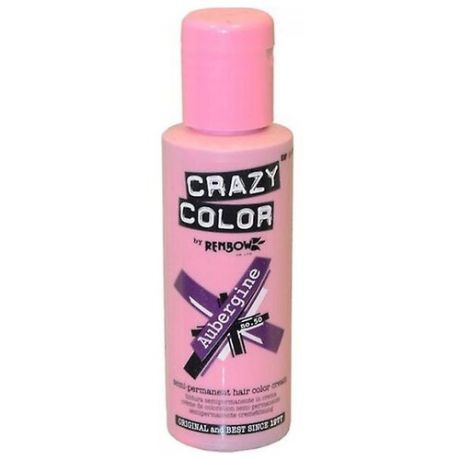 Краситель прямого действия Crazy Color Semi-Permanent Hair Color Cream Aubergine 50, 100 мл