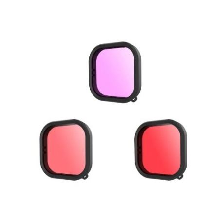 Набор светофильтров Telesin на аквабокс Telesin для GoPro HERO9 Black красный/пурпурный/розовый