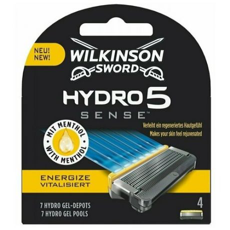 Wilkinson Sword HYDRO5 Sense Energize Сменные кассеты 4 шт