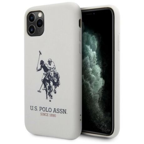 Чехол CG Mobile U. S. Polo Assn. Liquid silicone Big horse Hard для iPhone 11 Pro, цвет Белый (USHCN58SLHRWH)