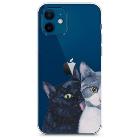 Силиконовый чехол "Кот меломан" на Apple iPhone 12 mini / Айфон 12 Мини
