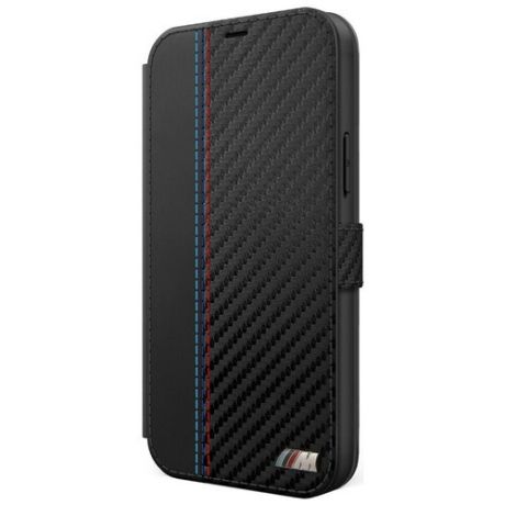 Чехол-книжка CG Mobile BMW M-Collection PU Smooth/Carbon effect Booktype для iPhone 12 mini, цвет Черный (BMFLBKP12SMCARBK)