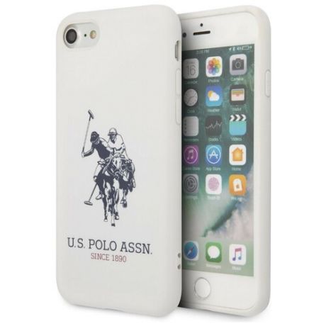 Чехол CG Mobile U. S. Polo Assn. Liquid silicone Big horse Hard для iPhone SE 2020/8/7, цвет Белый (USHCI8SLHRWH)