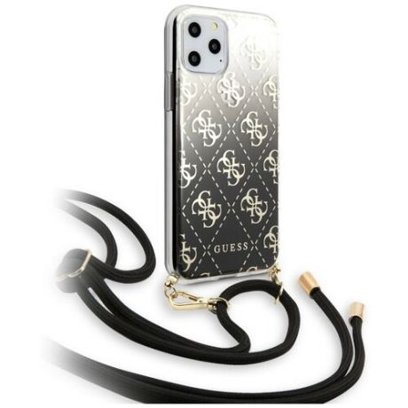 Чехол CG Mobile Guess 4G Cord collection Hard PC/TPU с ремешком для iPhone 11 Pro, цвет Черный градиент (GUHCN58WO4GBK)