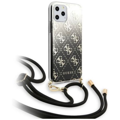 Чехол CG Mobile Guess 4G Cord collection Hard PC/TPU с ремешком для iPhone 11 Pro Max, цвет Черный градиент (GUHCN65WO4GBK)