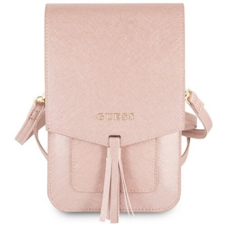 Сумка CG Mobile Guess Wallet Bag Saffiano look для смартфонов до 7", цвет Розовый (GUWBSSAPI)