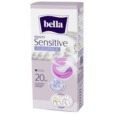 Bella прокладки ежедневные Panty sensitive elegance, 1 капля, 20 шт.