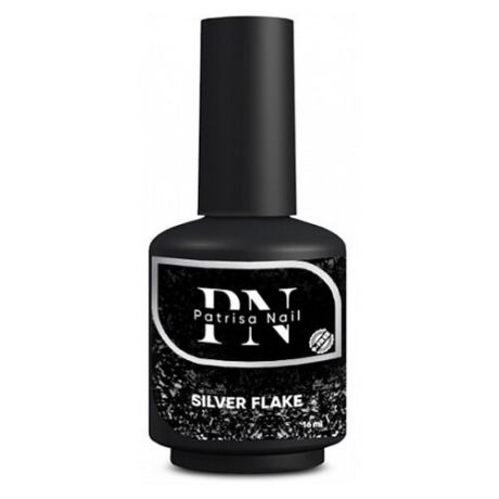 Patrisa Nail Верхнее покрытие Silver Flake, прозрачный/серебристый, 16 мл