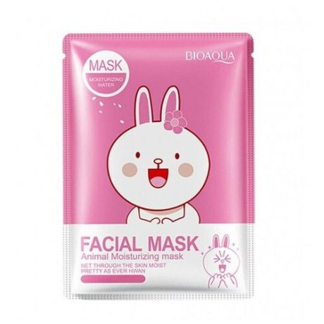 BioAqua Тканевая маска для лица с экстрактом вишни Animal Moisturizing Mask, 30г