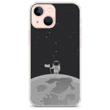 Силиконовый чехол "Космонавт-скейтер" на Apple iPhone 13 mini / Айфон 13 мини