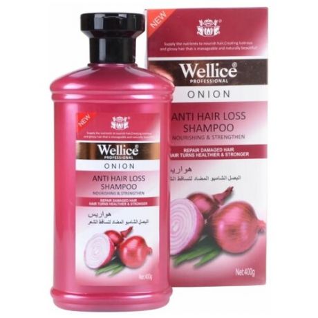 Wellice, Шампунь Professional Onion против выпадения волос Лук, 400 мл