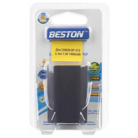 Аккумулятор BESTON для видеокамер Canon BST- BP512, 7.4 В, 1400 мАч