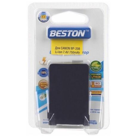 Аккумулятор BESTON для видеокамер Canon BST- BP208, 7.4 В, 750 мАч