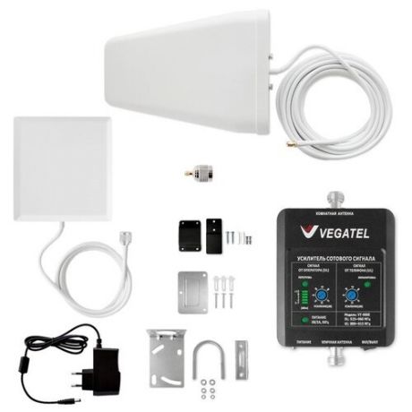 Комплект Усиления сотового сигнала (Репитер) 3G GSM 900Мгц VEGATEL VT-900E-kit (дом, LED)