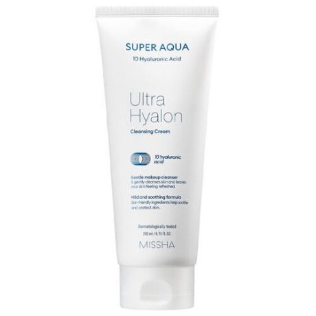 Очищающий крем для лица Missha Super Aqua Ultra Hyaluron Cleansing Cream 200 мл.