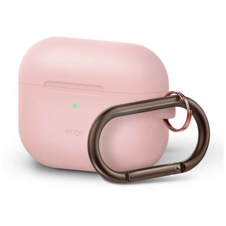 Силиконовый чехол с карабином Elago Silicone Hang case для AirPods Pro, цвет Розовый (EAPPOR-HANG-PK)