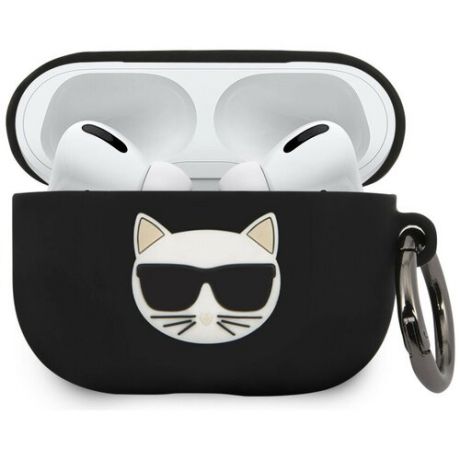 Чехол Lagerfeld для Airpods Pro Choupette Silicone case with ring Black