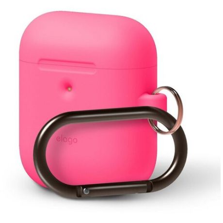 Чехол с карабином Elago A2 Hang Case для AirPods 2 Wireless, цвет Неоновый розовый (EAP2SC-HANG-NHPK)