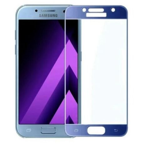 Защитное стекло на Samsung A720F, Galaxy A7 (2017), Silk Screen 2.5D,синий