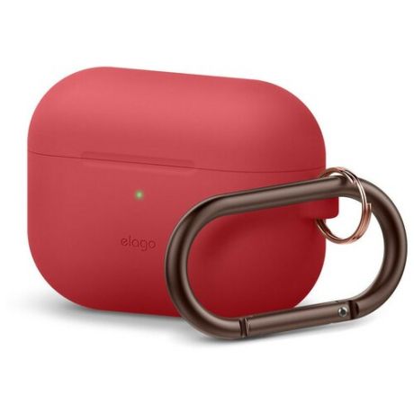 Силиконовый чехол с карабином Elago Silicone Hang case для AirPods Pro, цвет Красный (EAPPOR-HANG-RD)