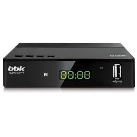 Ресивер DVB- T2 BBK SMP026HDT2, черный