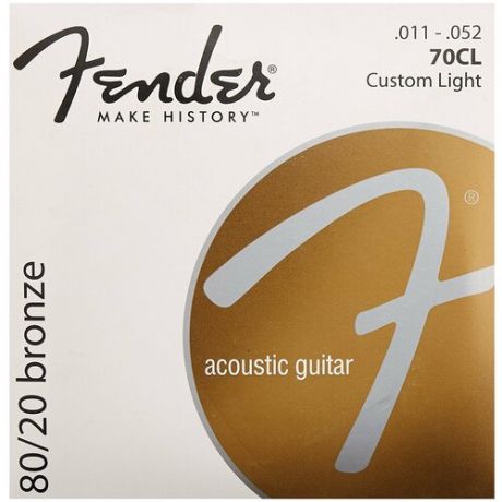 Струны для акустической гитары FENDER STRINGS NEW ACOUSTIC 70CL 80/20 BRONZE 11-52