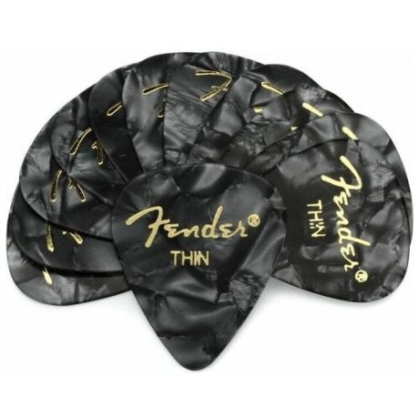 Медиатор FENDER 351 Shape Premium Picks Thin Black 12 Count