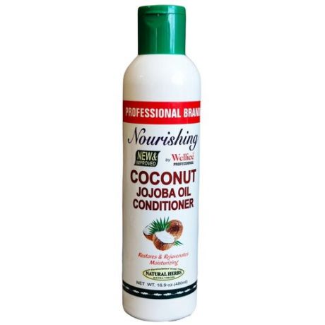 Wellice, Бальзам-кондиционер для волос Coconut Jojoba Oil масло Кокоса и Жожоба, 480 мл