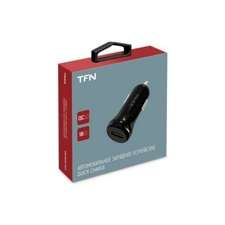 Автомобильное зарядное устройство TFN USB, без кабеля, QC3.0 Black (TFN,TFN-CCQC3BK)