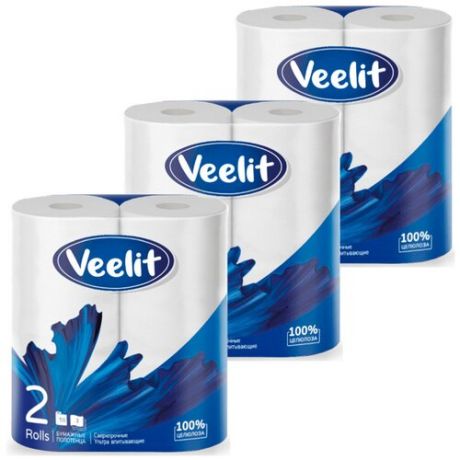 Полотенца бумажные Veelit Premium 3 слоя из первичной целлюлозы 3 упаковки