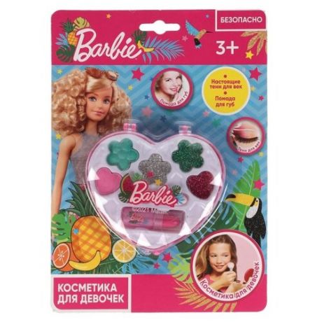 Косметика для девочек Барби: тени, тени с блестками помада аппликатор, Милая Леди 70577F3-BAR