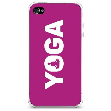 Силиконовый чехол "Йога розовый" на Apple iPhone 4/4S / Айфон 4/4S