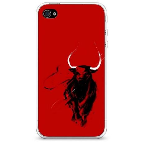 Силиконовый чехол "Пятна коровы" на Apple iPhone 4/4S / Айфон 4/4S