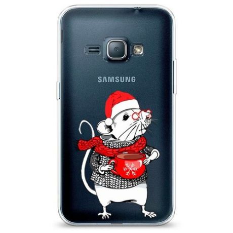 Силиконовый чехол "Рождественская мышка" на Samsung Galaxy J1 2016 / Самсунг Галакси Джей 1 2016
