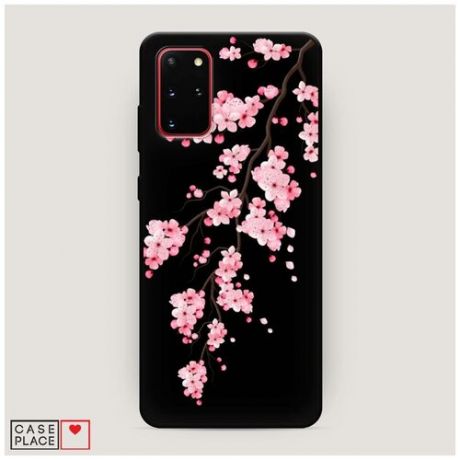 Чехол силиконовый Матовый Samsung Galaxy S20 Plus Розовая сакура