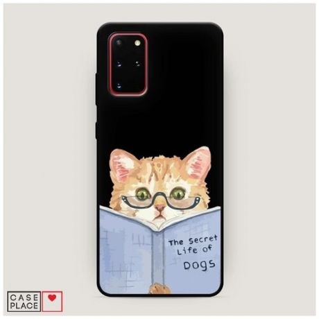 Чехол силиконовый Матовый Samsung Galaxy S20 Plus Кот читает книгу