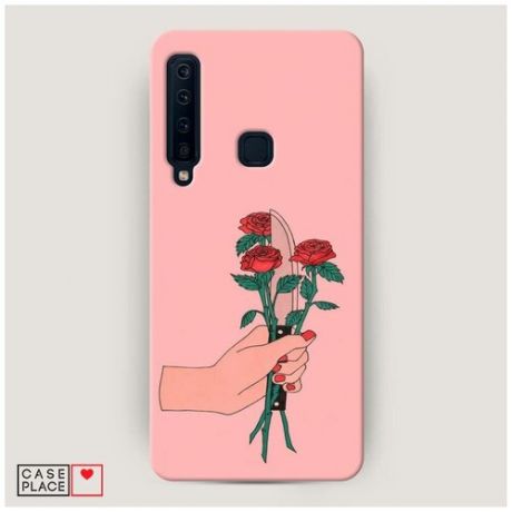 Чехол Пластиковый Samsung Galaxy A9 2018 Розы и нож