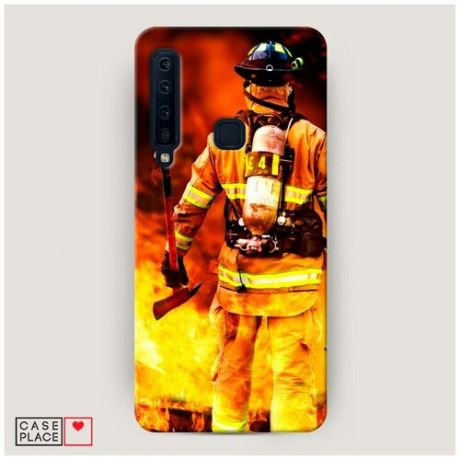 Чехол Пластиковый Samsung Galaxy A9 2018 Пожарный в огне