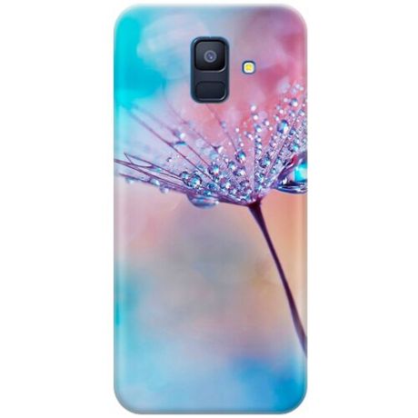 Ультратонкий силиконовый чехол-накладка для Samsung Galaxy A6 Plus (2018) с принтом "Капелька на одуванчике"