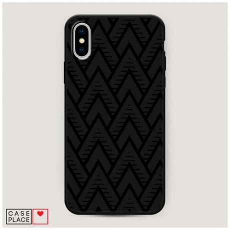 Чехол силиконовый Матовый iPhone XS Max (10S Max) Угловая абстракция черная