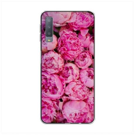Силиконовый чехол "Пионы розовые" на Samsung Galaxy A7 2018 / Самсунг Галакси А7 2018