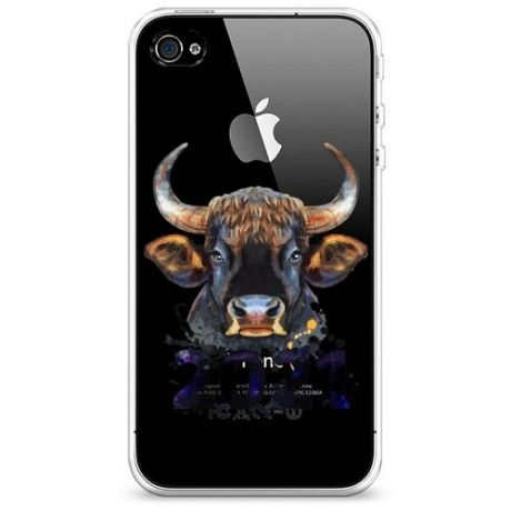 Силиконовый чехол "Год Быка" на Apple iPhone 4/4S / Айфон 4/4S
