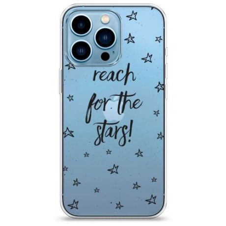 Силиконовый чехол "Reach for the stars black" на Apple iPhone 13 Pro / Айфон 13 Про