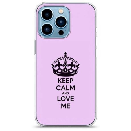 Силиконовый чехол "Keep calm and love me 3" на Apple iPhone 13 Pro / Айфон 13 Про