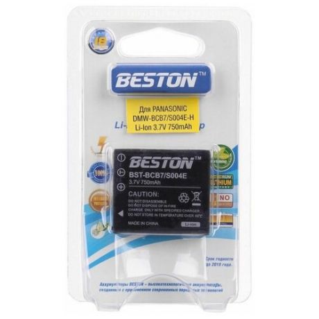 Аккумулятор для фотоаппарата Panasonic BESTON BST-DMW-BCB7/S004E-H, 3.7 В, 750 мАч