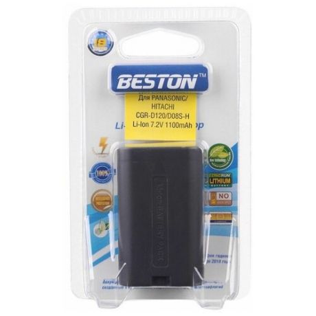 Аккумулятор для видеокамеры Panasonic/HITACHI BESTON BST-CGR-D120/D08S-H, 7.2 В, 1100 мАч
