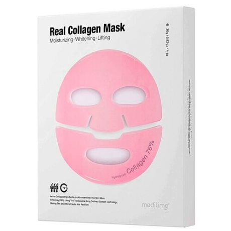 MEDITIME Лифтинг - маска для лица с коллагеном. Real collagen mask, 4*26 гр.